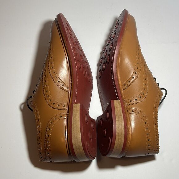 Samuel Windsor Flintsham Brogue Wingtip Mens UK 11G / US 11.5W Tan Leather Dress - Picture 10 of 15